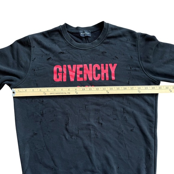 Givenchy Paris Distressed Black Crewneck Sweatshirt Size S - Picture 4 of 12